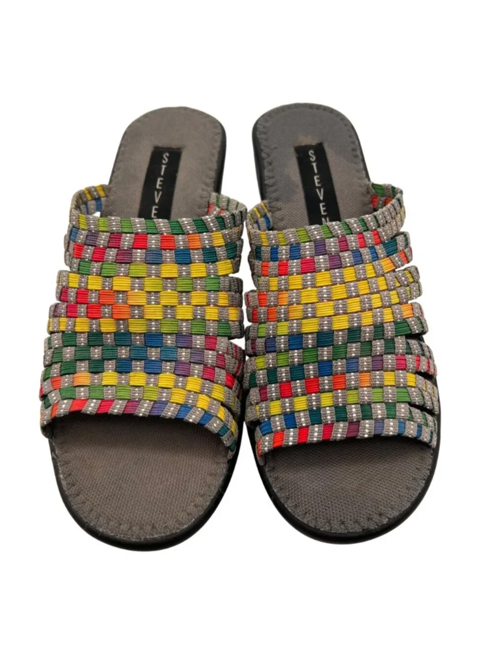 Steven By Steve Madden Bellina Multicolor Woven Open Toe Wedge Sandal Womens 6.5 - Picture 8 of 13